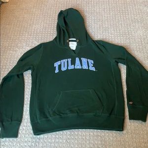 Tulane Forrest Green Stitched Letter Hoodie